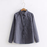 EYM 2019 Autumn New Women's Plaid Shirt Brand Cotton Casual Women Long Sleeve Blouses Tops Feminina Office Ladies Blouse Blusas