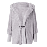 Fashion 2018 Women's winter casual Button Pocket warm Hooded Long Sleeve Plush Coat manteau femme manteau femme hiver 6 COLORS