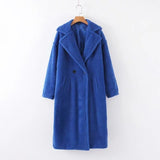 2019 New Winter Woolen Coats Women'S Manteau Long Thicken Turndown Lamb Wool Jacket Fashion Femme Mujer Velvet Vintage Outerwear