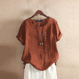 2019 ZANZEA Women's Cotton Blouse Stylish Casual Tops Long Sleeve Shirts Female O Neck Blusas Oversized Woman Linen Tunic 5XL