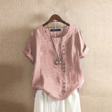 2019 ZANZEA Women's Cotton Blouse Stylish Casual Tops Long Sleeve Shirts Female O Neck Blusas Oversized Woman Linen Tunic 5XL