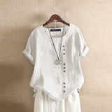 2019 ZANZEA Women's Cotton Blouse Stylish Casual Tops Long Sleeve Shirts Female O Neck Blusas Oversized Woman Linen Tunic 5XL