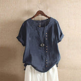 2019 ZANZEA Women's Cotton Blouse Stylish Casual Tops Long Sleeve Shirts Female O Neck Blusas Oversized Woman Linen Tunic 5XL