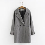 Large Size Women's Coats Fall and Winter 2019 New Slender and Loose Medium-length Wool Overcoat Office Lady Blends Manteau Femme