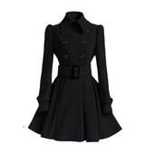 Casaco Feminino  New belt Reindeer Winter wool Jas Women Rok type Fashion A line Wool Women's coat Manteau Femme Hiver