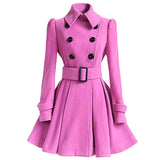 Casaco Feminino  New belt Reindeer Winter wool Jas Women Rok type Fashion A line Wool Women's coat Manteau Femme Hiver