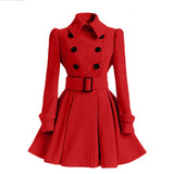 Casaco Feminino  New belt Reindeer Winter wool Jas Women Rok type Fashion A line Wool Women's coat Manteau Femme Hiver