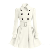 Casaco Feminino  New belt Reindeer Winter wool Jas Women Rok type Fashion A line Wool Women's coat Manteau Femme Hiver