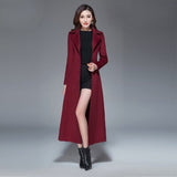 KMETRAM 2019 Fashion Winter Long Women's Wool Coat Cashmere Coat Female Turn-down Collar Wool Women Coat Manteau Femme HH250