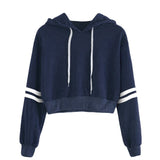 Women's blouse sweatshirt Fashion Long Sleeve Varsity-Striped Pullover Hoodie Sweatshirts pink sweatshirt short tops L307018
