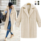 New Fashion Women's Winter Cashmere Fur Wool Coat Slim Long Thick Womens Cashmere Coat manteau femme 2019
