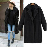 New Fashion Women's Winter Cashmere Fur Wool Coat Slim Long Thick Womens Cashmere Coat manteau femme 2019