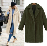New Fashion Women's Winter Cashmere Fur Wool Coat Slim Long Thick Womens Cashmere Coat manteau femme 2019