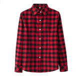 Women's Shirt 2019 New Fashion Female Classic Style Blouses Long Sleeve Flannel Plaid Shirt Casual Plus Size Office Tops Blusas