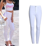 Fashion Slim Jeans Women Femme Female 2019 White Jeans With High Waist Tight Jeans Women's Candy Color New Pants Women Trousers