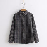EYM 2019 Autumn New Women's Plaid Shirt Brand Cotton Casual Women Long Sleeve Blouses Tops Feminina Office Ladies Blouse Blusas