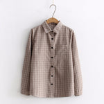 EYM 2019 Autumn New Women's Plaid Shirt Brand Cotton Casual Women Long Sleeve Blouses Tops Feminina Office Ladies Blouse Blusas