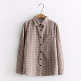 EYM 2019 Autumn New Women's Plaid Shirt Brand Cotton Casual Women Long Sleeve Blouses Tops Feminina Office Ladies Blouse Blusas