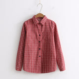 EYM 2019 Autumn New Women's Plaid Shirt Brand Cotton Casual Women Long Sleeve Blouses Tops Feminina Office Ladies Blouse Blusas