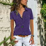 2020 Summer Autumn New Women's Shirt Turn-over Collar Short-sleeved Shirt lace chiffon sexy blouse plus size women blouse QP046