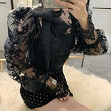 HIGH QUALITY New Fashion 2019 Designer Blouse Women's Lantern Sleeve Bow Collar Lace Blouse Top