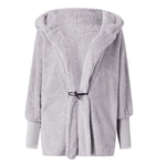 Fashion 2018 Women's winter casual Button Pocket warm Hooded Long Sleeve Plush Coat manteau femme manteau femme hiver 6 COLORS