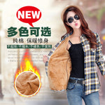 long sleeve plaid  flannel shirt women Plus size Autumn Winter Warm Thick plus Velvet Cotton Blouse women's Oversize blusas tops