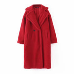 2019 New Winter Woolen Coats Women'S Manteau Long Thicken Turndown Lamb Wool Jacket Fashion Femme Mujer Velvet Vintage Outerwear