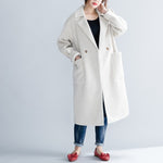 White Coat Long Comfortable Loose Wool Coat for Women's Winter Coat Standard Simple Classic Outerwear Manteau Femme Hiver Tops