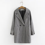 Large Size Women's Coats Fall and Winter 2019 New Slender and Loose Medium-length Wool Overcoat Office Lady Blends Manteau Femme