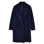 Elegant Long Women's coat lapel Two pockets belted Jackets solid color Loose coats Female Winter Wool Outerwear Mujer Manteau