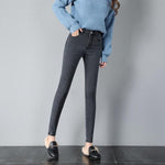 Blue stretch jeans tight skinny feet pencil pants 2019 Korean students high waist jeans women's trousers large size black 32