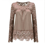 2018 Summer Women White Lace Blouses Shirts Fashion Chiffon Blouses Hollow Out Top Female Plus Size Women's Clothing 4XL 5XL 50