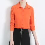 New Women's Shirt Classic Chiffon Blouse Female Plus Size Loose Long Sleeve Casual Shirts Lady Simple Style Tops Clothes Blusas