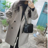 Manteau Femme Hiver 2019  Size Fashion Ladies Jacket Casual Autumn Winter Elegant Coat Women's Woolen Coat Double-breasted AS133