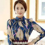 Fashion woman blouses 2019 print chiffon blolouse shirt blusas femininas office women blouses long sleeve women shirt 1817 50