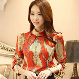 Fashion woman blouses 2019 print chiffon blolouse shirt blusas femininas office women blouses long sleeve women shirt 1817 50