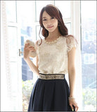 2018 Hot NEW women's Fashion Elegant Beading Lace Embroidered The Formal Tops And Blouses women blouses shirt
