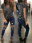 Casual Shirt Camouflage Colorful Tops Fashion Women's Clothing Summer Ladies Short Sleeve Loose Blouse